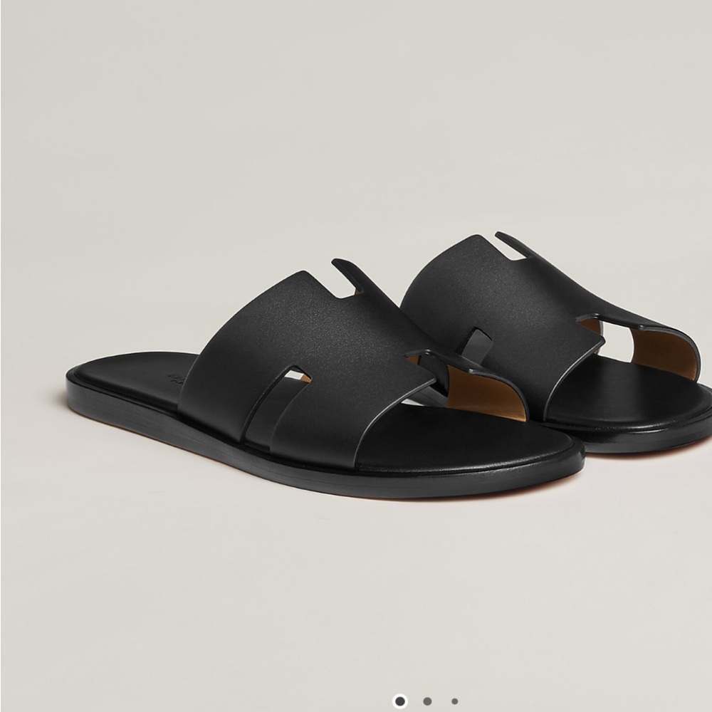 Hermes Black Men's Sandals - Beautiful! Black caviar leather!